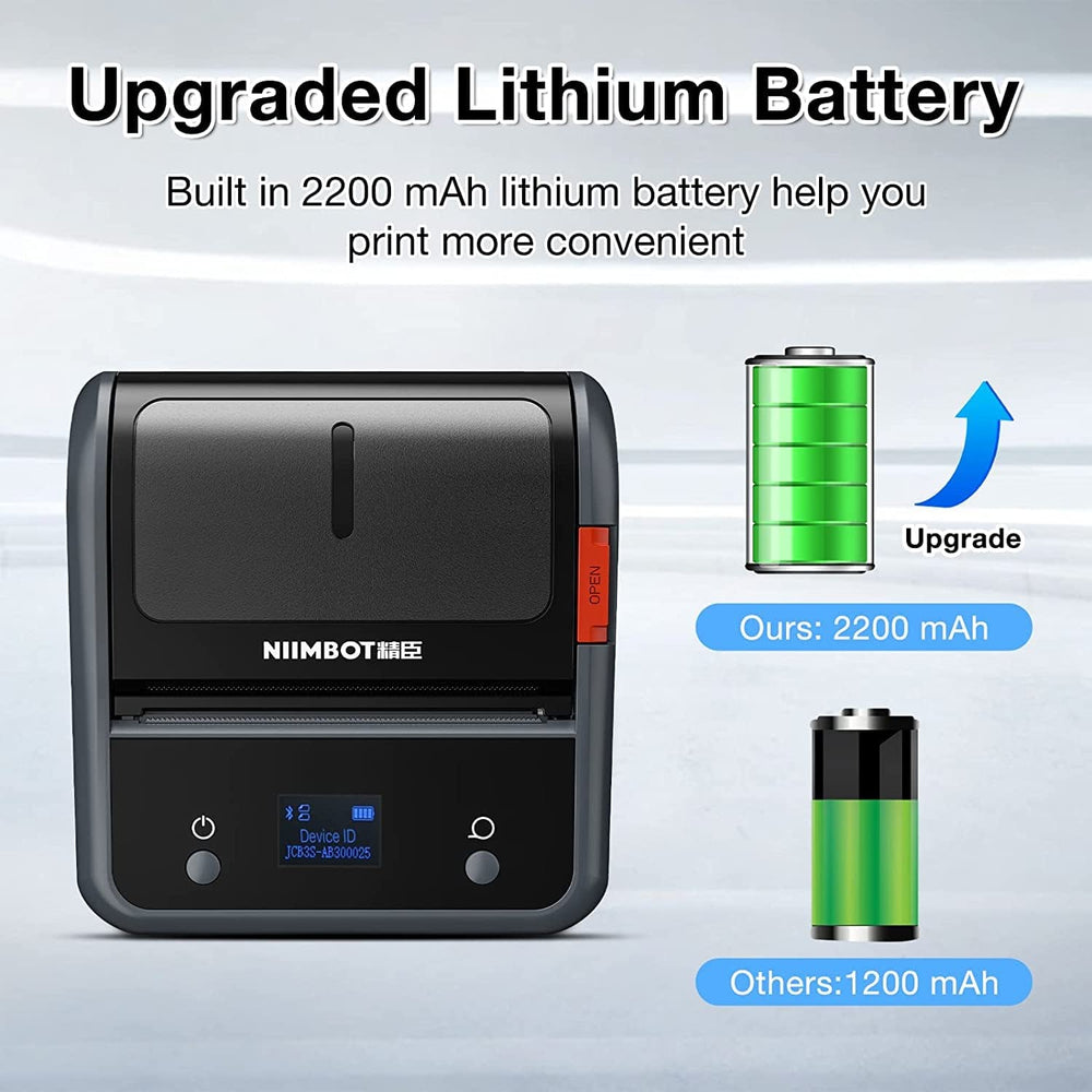 NIIMBOT-B3S-PORTABLE THERMAL LABEL BLUETOOTH PRINTER INCLUDING FREE LABEL(70*40MM-WHITE)