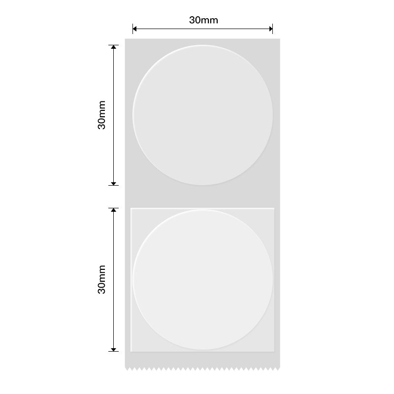 NB224 - NIIMBOT - B1 / B21 / B3S - TT31*31MM - 210 LABELS PER ROLL - ROUND - TRANSPARENT