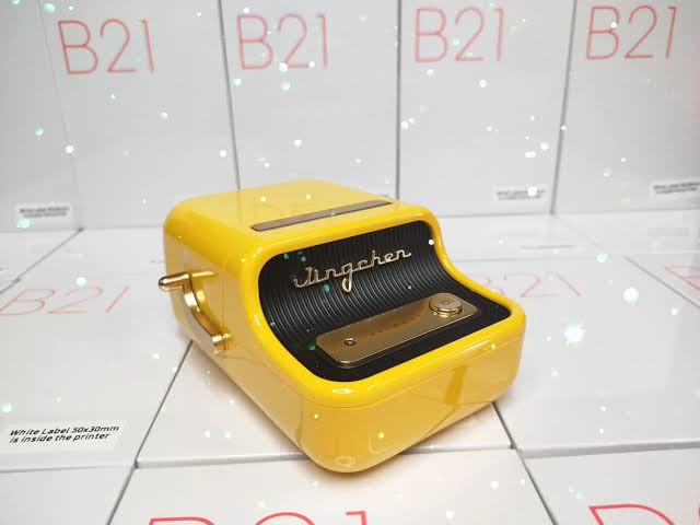 YELLOW Niimbot-B21-portable thermal label bluetooth printer including free label (50*30mm-white)