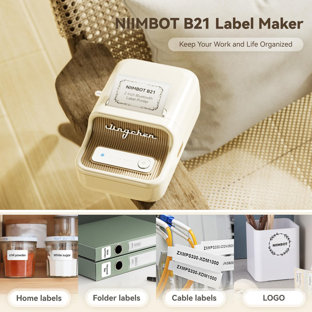 CREAM Niimbot-B21-portable thermal label bluetooth printer including free label (50*30mm-white)