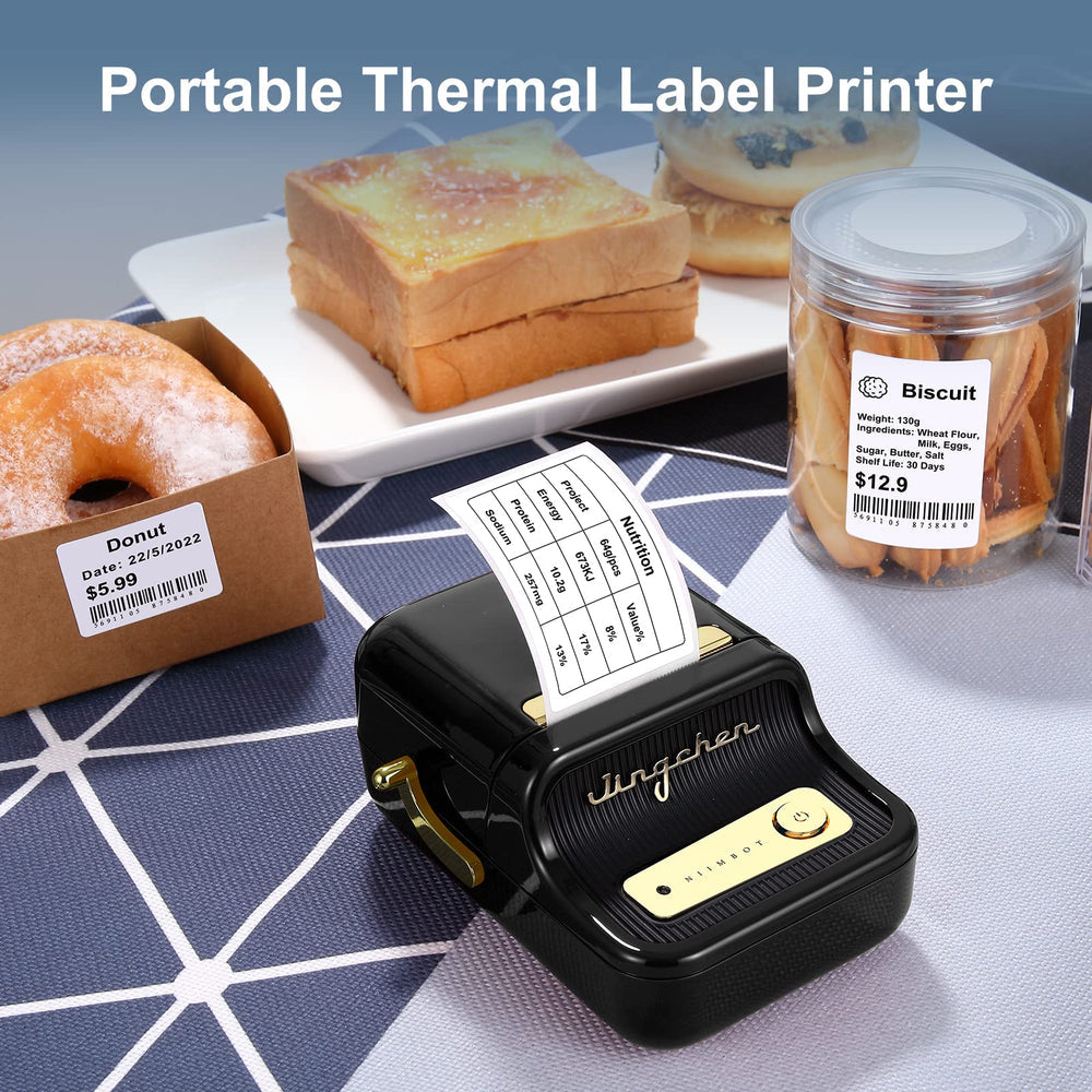 BLACK Niimbot-B21-portable thermal label bluetooth printer including free label (50*30mm-white)