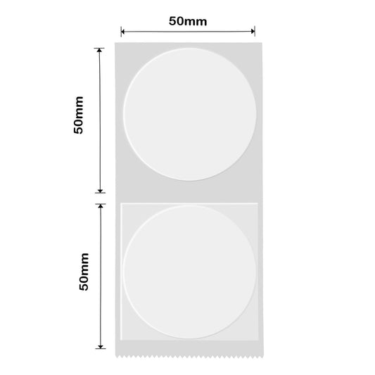NB290 - NIIMBOT - B1 / B21 / B3S - TT50*50MM - 150 LABELS PER ROLL - ROUND - TRANSPARENT