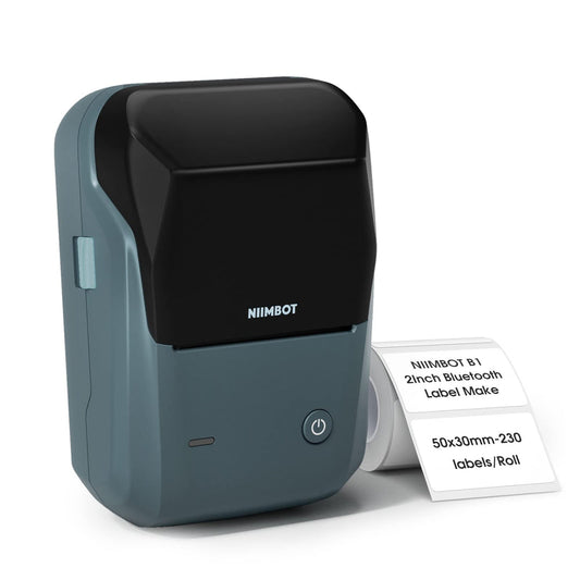 SPACE BLUE Niimbot-B1-portable thermal label bluetooth printer including free label (50*30mm-white)