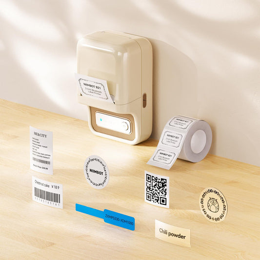 CREAM Niimbot-B21-portable thermal label bluetooth printer including free label (50*30mm-white)
