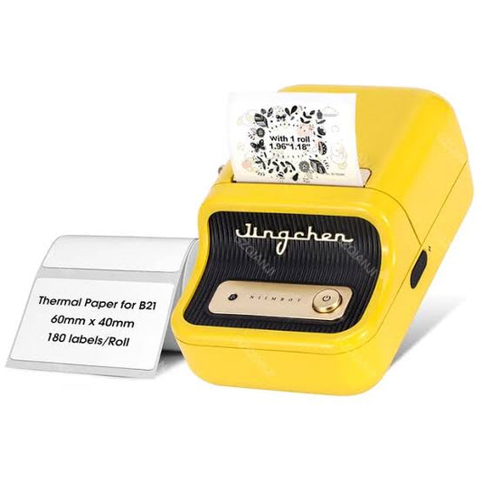 YELLOW Niimbot-B21-portable thermal label bluetooth printer including free label (50*30mm-white)